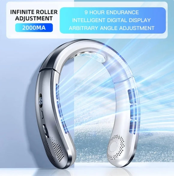 Portable Hanging Neck Fan with Digital Display